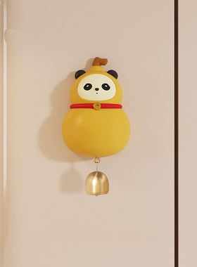 福禄到家趣味树脂挂门摆件客厅卧室装饰品乔迁小礼品熊猫葫芦门铃