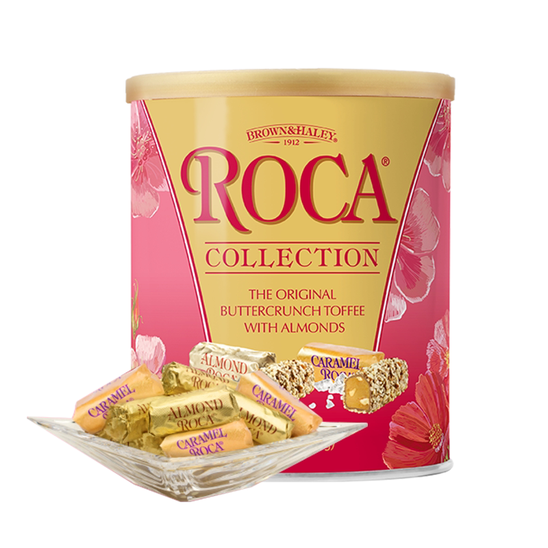 roca乐家美国进口扁桃仁巧克力太妃糖1190g罐装喜糖糖果零食礼品