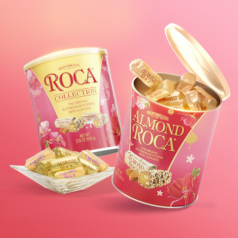 roca乐家美国进口扁桃仁巧克力太妃糖1190g罐装喜糖糖果零食礼品