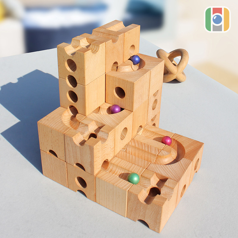 惟木匠心 儿童积木拼装玩具弹珠滚珠轨道儿童益智玩具礼物,淘宝优惠券,粉丝福利购,淘宝优惠卷