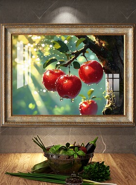 高档美式水果蔬菜餐厅背景装饰画