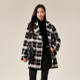 XG Snow Song black and white plaid design woolen coat fashion winter new mid-length commuting sheep wool coat for women