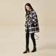 XG Snow Song black and white plaid design woolen coat fashion winter new mid-length commuting sheep wool coat for women