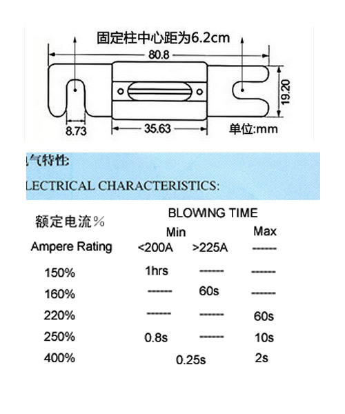 ANL大号叉栓式保险片 汽车房车改装保险盒60A80A100A150A200A300A - 图1