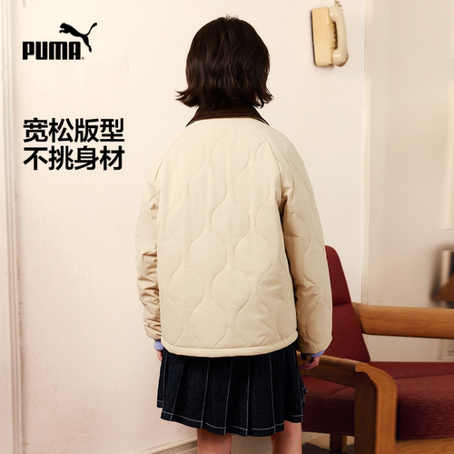 PUMA彪马儿童棉服新款秋季撞色翻领复古防风防水透湿保暖童装外套 - 图2