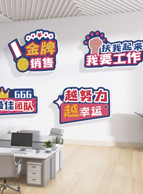 办公室墙面装饰挂画励志标语