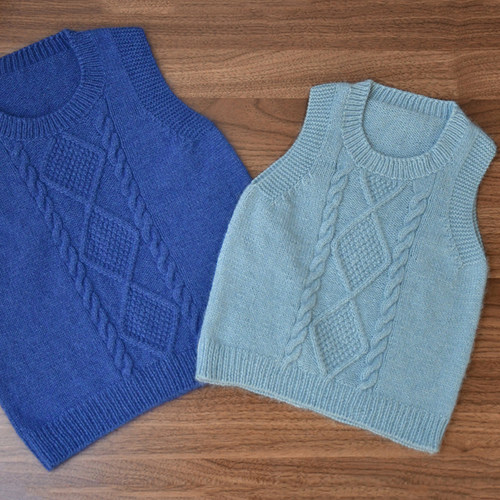 M18羊绒系列作品 『初梦』亲子装羊毛绒背心羊毛线自制材料送教程 - 图0