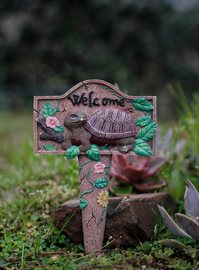 动物图案欢迎zakka杂货插牌摆件