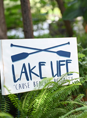 实木挂牌庭院阳台装饰复古花园