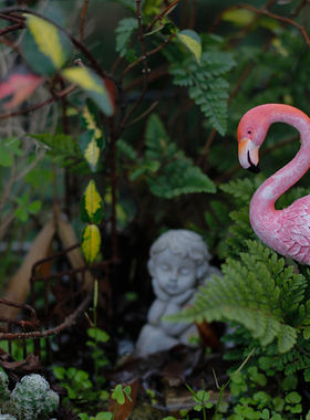 外贸出口树脂火烈鸟插件园艺杂货