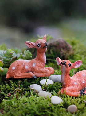 外贸欧美微景观梅花鹿仙女摆件