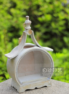 圆形木质玻璃花房庭院怀旧风灯