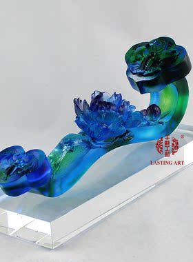 六合春琉璃生日贺寿礼品创意摆件