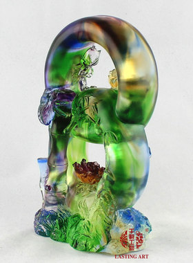 六合春琉璃摆件创意办公桌工艺品