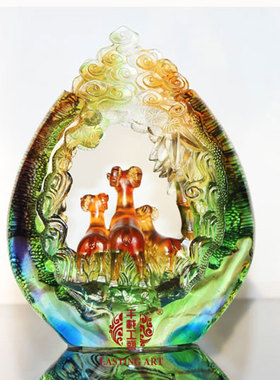 六合春琉璃生肖开运吉祥物摆件