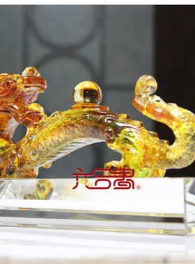 六合春琉璃商务礼品升迁贺寿摆件