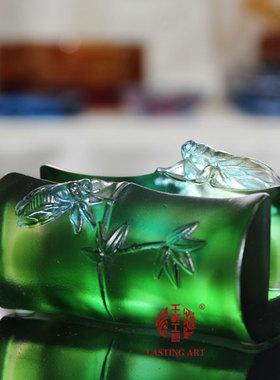 六合春琉璃节节高商务刻字名片座