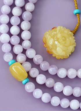 遇见幸运紫色锂辉石串珠女