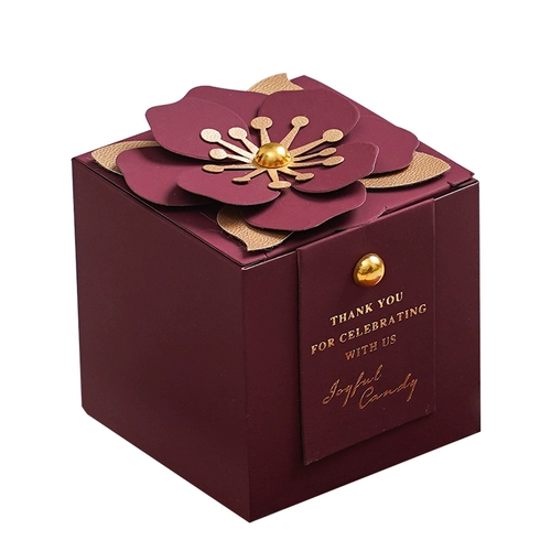 Новая винная красная свадьба свадьбы творческая квадратная конфеты для свадебной коробки с сахарной коробкой для обручения конфеты