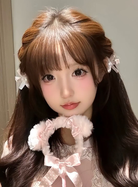 少女心公主头蝴蝶结发夹千金风侧边刘海夹子头饰甜妹珍珠发卡发饰
