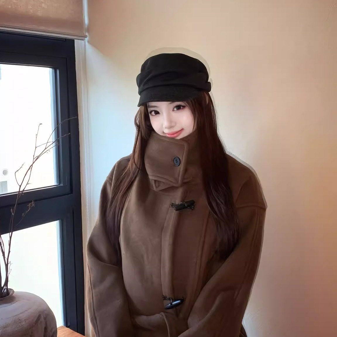 日系山本风黑色褶皱贝雷帽女秋冬显脸小报童帽大头围百搭画家帽子,淘宝优惠券,粉丝福利购,淘宝优惠卷