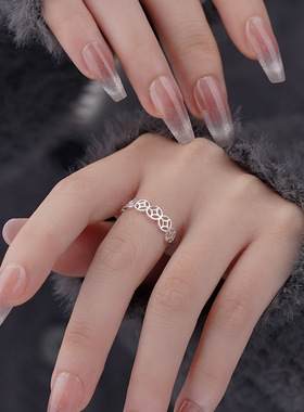 S999纯银五帝钱戒指七夕礼物