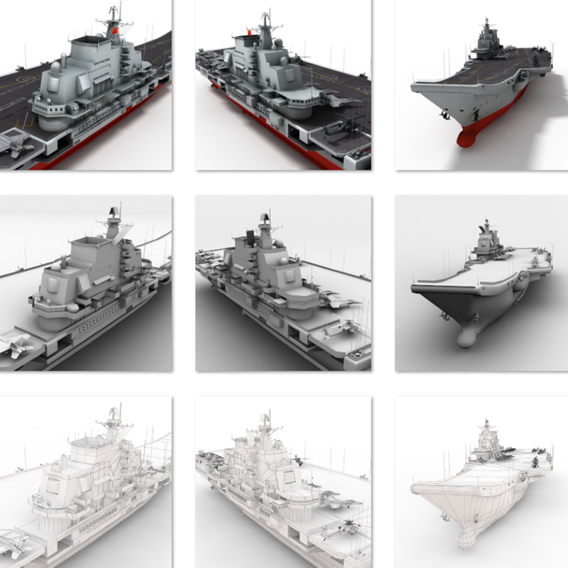 C4D模型中国产辽宁舰军舰航空母舰舰载机OC渲染工程源文件-图2
