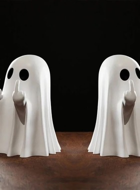 万圣节幽灵摆件2025新款装饰创意设计搞怪竖中指桌面摆件送礼物