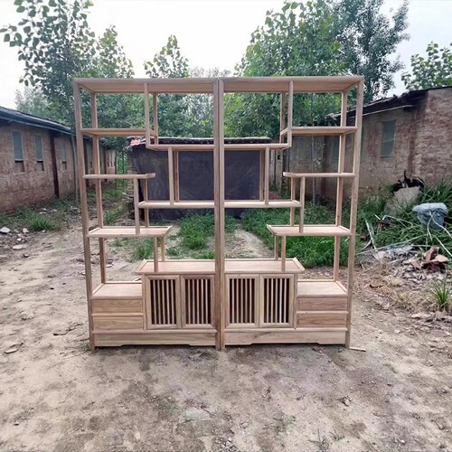 实木博古架装饰品摆件小型多宝阁新中式家用客厅茶叶具隔断置物架 - 图2