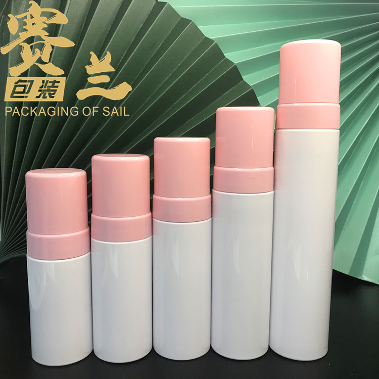 新款100150ml250ml白色泡沫瓶粉红色泡沫头洗面奶瓶美发美容工具 - 图3