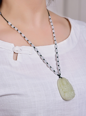 和田玉吊坠生肖项链男