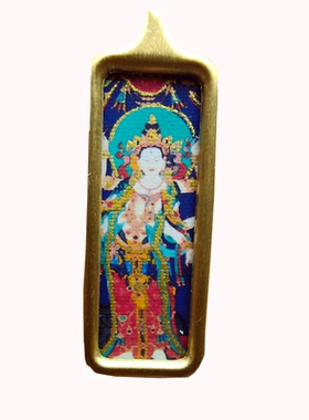 手工描金南无摩利支天菩萨吊坠佛像像项链平安唐卡挂件男女款