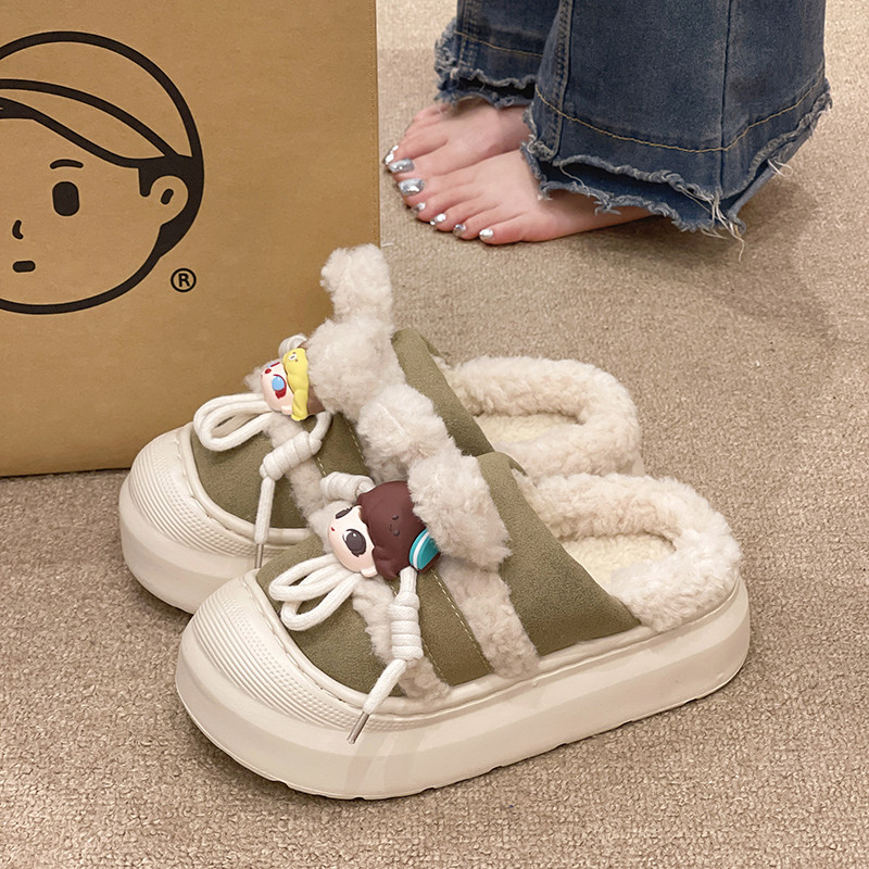 棉拖鞋女款冬季外穿可爱卡通头像兔耳朵家居室内防滑加绒保暖拖鞋,淘宝优惠券,粉丝福利购,淘宝优惠卷