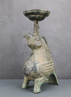 满工纹饰鸟形灯典型商代鸮尊形象仿古青铜器收藏博物馆铜祥德制作