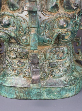 何尊1:1仿古青铜器中国铜尊饕餮尊古玩收藏品办公室铜工艺礼品
