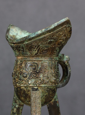 酒樽晨角爵杯古青铜器复古摆件古代酒杯商业礼品道具厂家直销