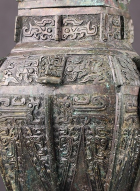 铜祥德复刻工艺商代母鼓铜方罍洛阳博物馆藏高档酒业青铜酒摆件