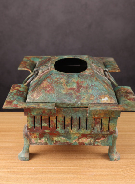 仿古青铜器 西汉铜炉 淄博市博物馆藏品烧烤炉青铜器工艺品摆件