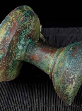 青铜器青铜仿古鸟炳灯摆件古玩雀鸟收藏古董山东博物馆藏手工灯盏