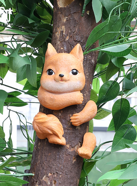 动物爬树壁挂创意可爱猫咪户外庭院花园树上阳台造景布置装饰挂件