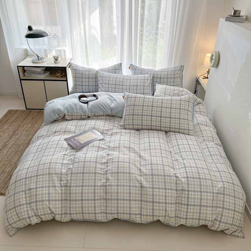 A类母婴床上四件套纯棉全棉新款被罩被套床笠宿舍单人床单三件套