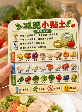 减肥小贴士树脂浮雕磁吸冰箱贴创意装饰品小礼品伴手礼