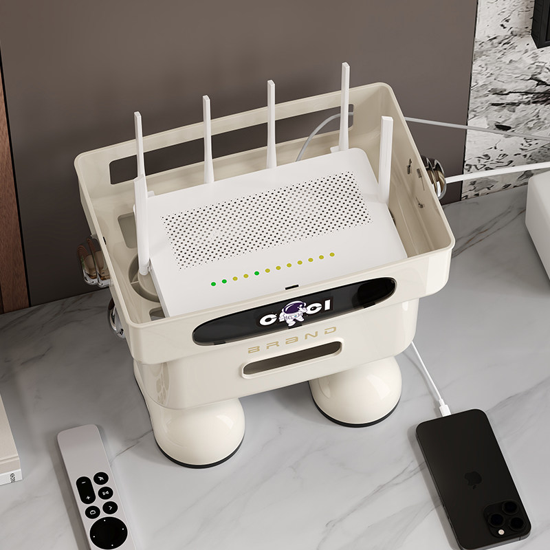 卡通太空人路由器收纳盒wifi电视机顶盒无线光猫放置器电线插座整,淘宝优惠券,粉丝福利购,淘宝优惠卷