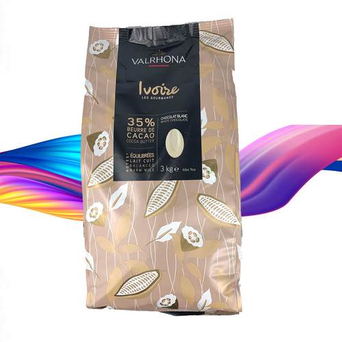 法芙娜伊芙瓦35%白巧克力币3kg法国原装进口西点可可装饰烘焙原料 - 图1