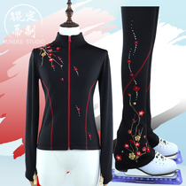 Kkunti Original China Wind Figure Skating Training Clothing Plus Suede Thick Adults Sports Blouse Pants Autumn Winter Suits