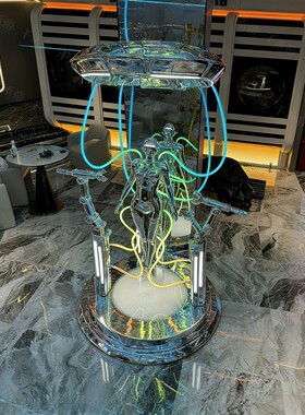 LED发光科幻机器人落地摆件