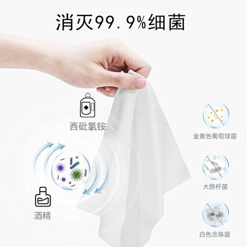 惠佰利75度酒精消毒湿巾大包装特价家庭装杀菌湿纸巾60抽5包 - 图0