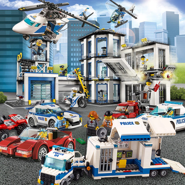 New City Series Mountain Special Police Headquarters Prison Island