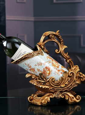 海蓝色美式风乔迁新居摆件酒架