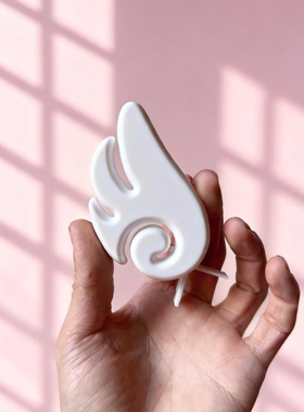 办公台式电脑显示器装饰配件天使翅膀创意工位侧边边框可爱治愈系